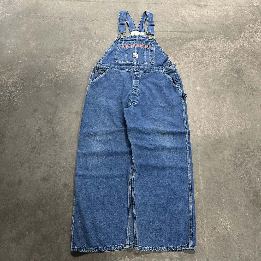 Vintage 1970 Pointer Brand Blue Bib Overalls Carpenter Workwear Made in USA